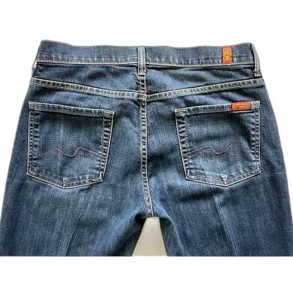 Women's 7 For All Mankind High Waist Boot Cut Denim/Blue Jeans Size 29 - Picture 5 of 11
